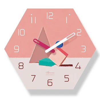 

Digital Wall Clock Silent Clock Acrylic Hexagon Hanging Clock Acrylic Brief Quiet Europe Style Wall Clock Modern Design
