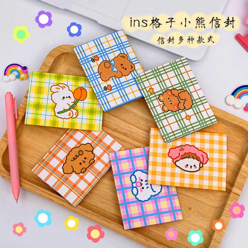 10pcs Cute Bear Envelope Postcard Wish Envelope Greeting Card Holiday Gift Envelope Kawaii Envelope cute small wedding best wish chinese lucky money mini coin money pockets new year red envelope spring festival blessing pockets