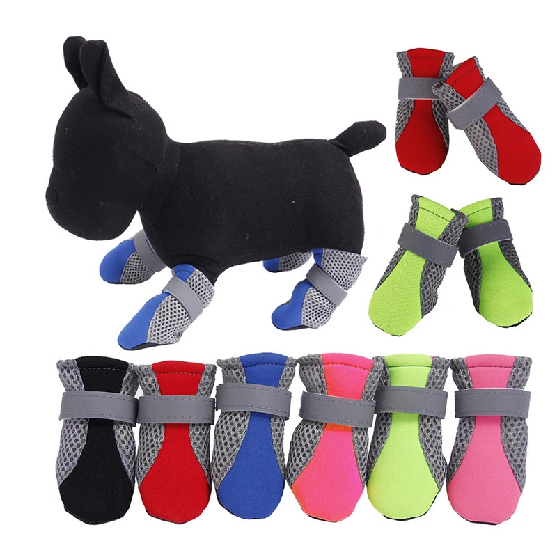 Dog Shoes Breathable Anti Slip Pet Waterproof Protective Rain Boots Sock Paw Protector Reflective Straps Net shoes | Дом и сад