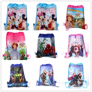 

NEW Disney Cartoon Drawstring Bags Children Frozen Mickey Bag Storage Girl Boy Birthday Gift Pocket Kid Swimming Package Toy Bag
