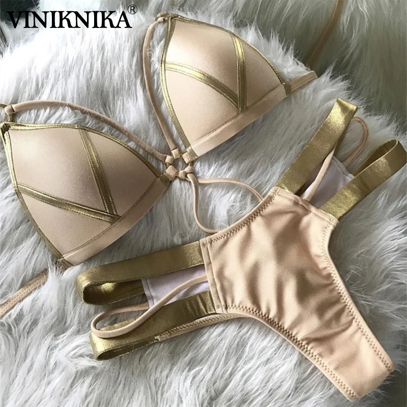 Комплект бикини VINIKNIKA с золотым тиснением пикантный женский купальник