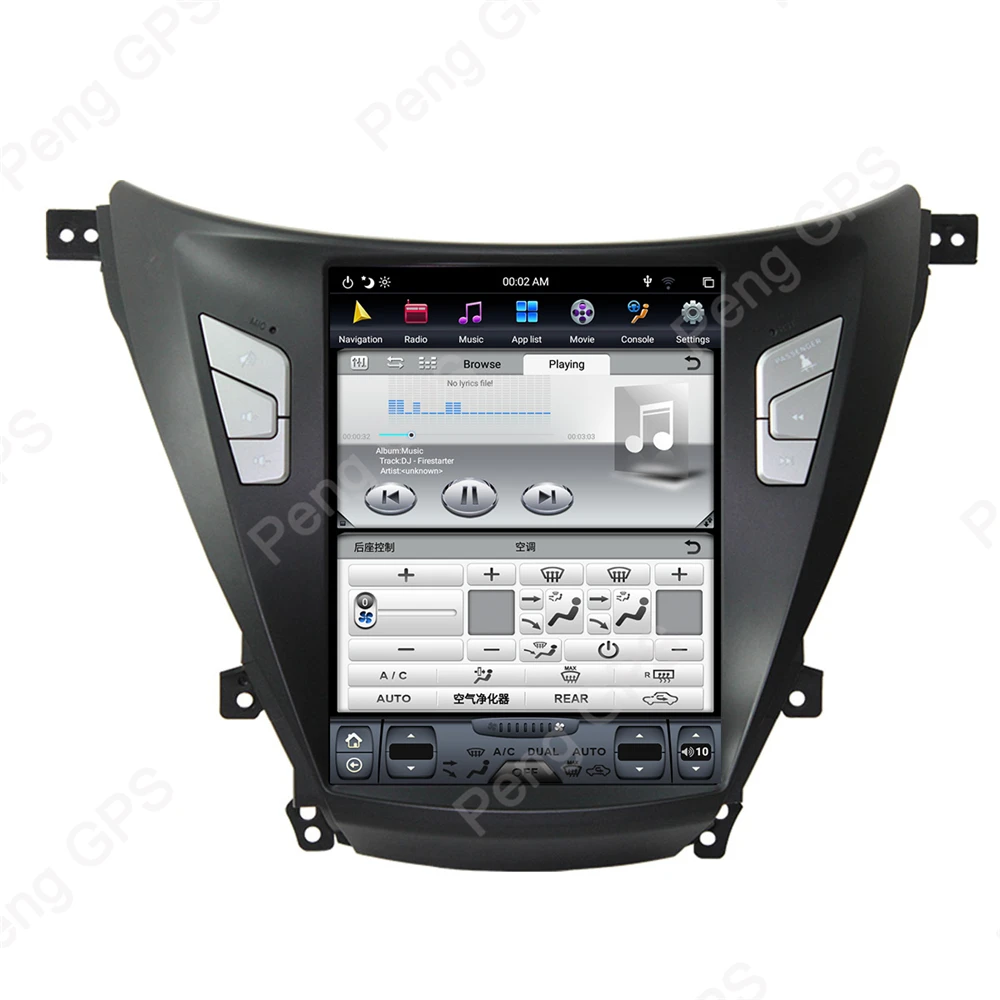 Top 10.4" 4G+64G PX-6 Android 8.1 Tesla Vertical Screen for Hyundai Elantra 2014-2016 Audio Player 1920*1080 GPS Navigation 4K Unit 3