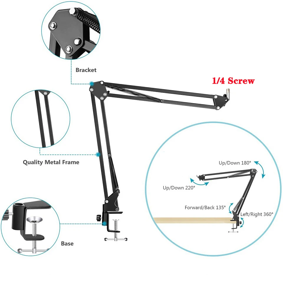 Longo Braço Fill Light Stand Iluminação Fotográfica Terno Ajustável para Ringlight Anel Lâmpada 14 Parafuso Nb35 - Image 5