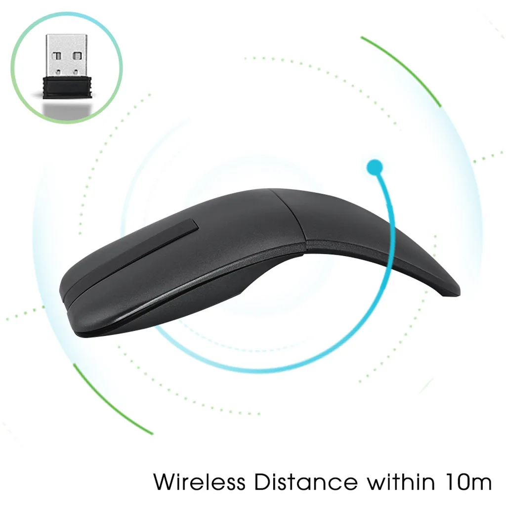2.4Ghz Wireless Mouse 360 Degree Rotatable Foldable USB Optical Computer Mause Ultra-thin Touch Mice For Microsoft PC Laptop