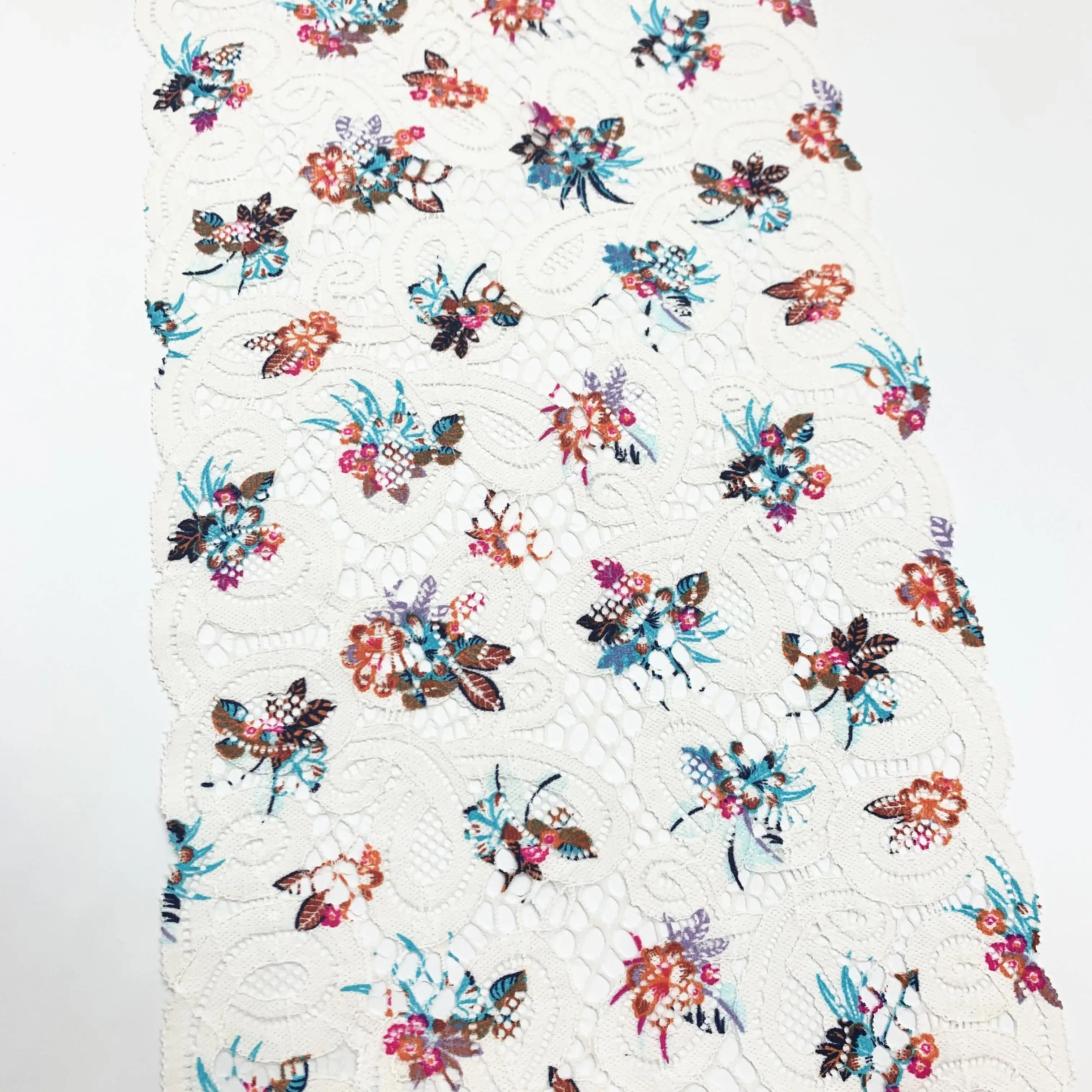 3y/lot Width 8 7/8 inch (22.50cm) Printed Spring Stretch Lace Trim 5