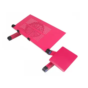 

Adjustable Aluminum Laptop Desk Ergonomic TV Bed Laptop Tray PC Table Stand Notebook Table Desk Stand With Mouse Pad Pink
