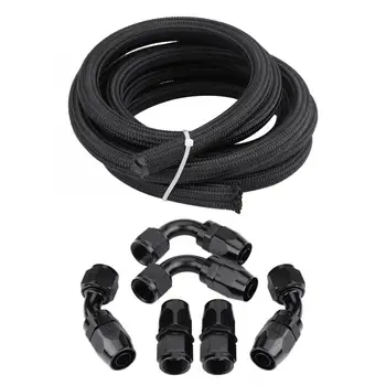 

Oil Hose 12FT/360cm AN10 Fitting Stainless Steel Nylon Oil Fuel Hose Line with End