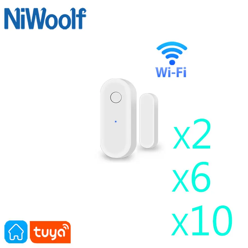 Smart WiFi Door Sensor Open / Closed Detectors Window Detector Alarm wholesale Home security alarm With Alexa Google | Безопасность и