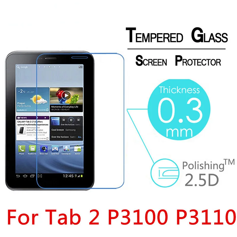 2 шт. защитное закаленное стекло на экран для Samsung Galaxy Tab 7 0 P3100 P3110 p3108 планшет