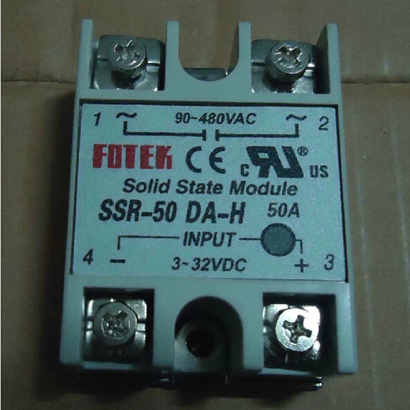 

SSR-50DA-H solid state relay 50A input 3-32V DC Load 90-480V AC Resistance Regulator