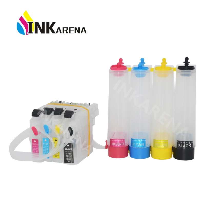 INKARENA CISS Ink Cartridge For Brother LC 123 121 125 127 129 Empty Ink Supply System MFC J870DW J245 J650DW J6720DW J6520DW