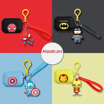

3D Marvel Heroes Iron Man Spiderman Batman Captain America Earphone silicone case For Airpods pro 3 cover wireless charging box