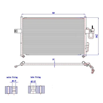 

OE 97606-22000 97606-22010 Condenser, air conditioning(Air Conditioning, universal) For KIA SHUMA Dimensions 560×330×16(mm)