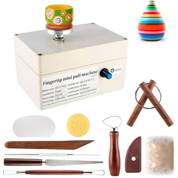 

USB Pottery Machine 9 Pottery Shaping Tools, 2000 RPM Pottery Wheel Mini Clay Making Pottery Machine Ceramic DIY Craft