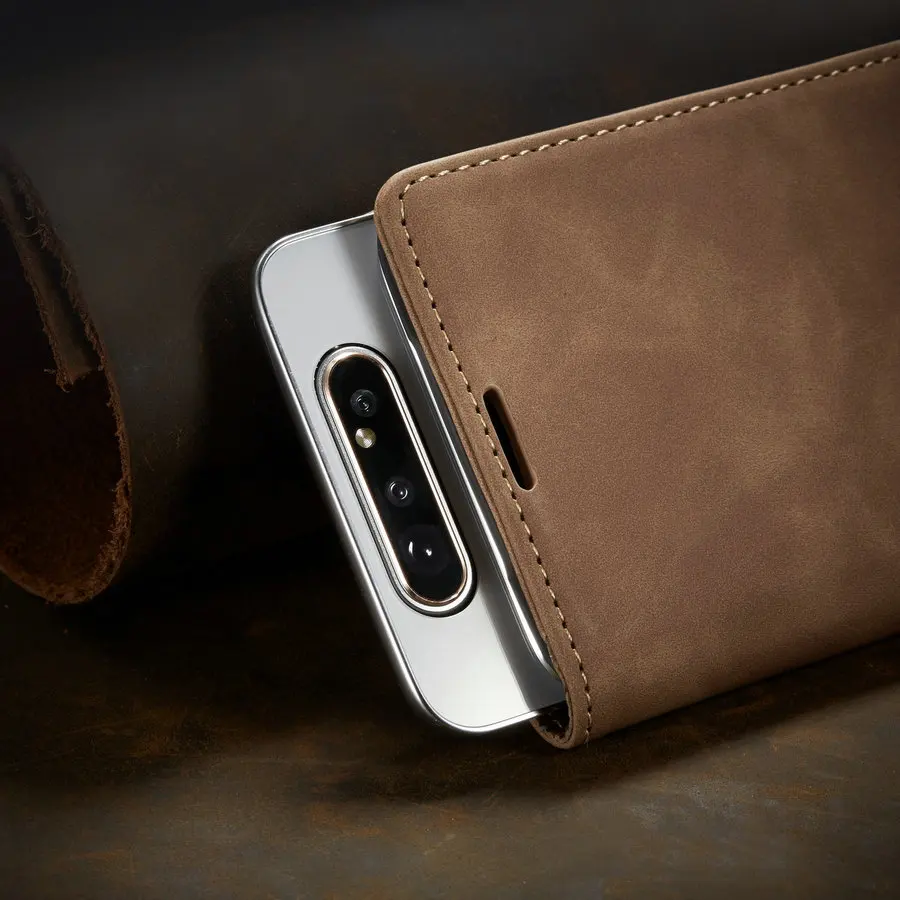 CaseMeCase для samsung Galaxy A80 A90 чехол роскошный Магнитный чехол кожаный чехол-подставка для мобильного телефона A 80 90