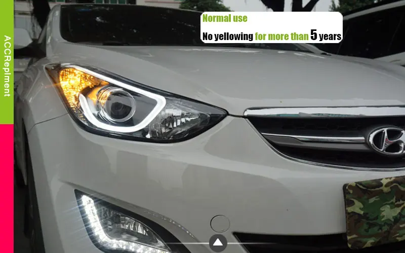 Автомобильный Стайлинг для фары для автомобиля Hyundai Elantra 2012- Elantra светодиодный задний фонарь светодиодный drl H7 Биксеноновая разрядная лампа высокой интенсивности с двойными линзами ближнего и дальнего света