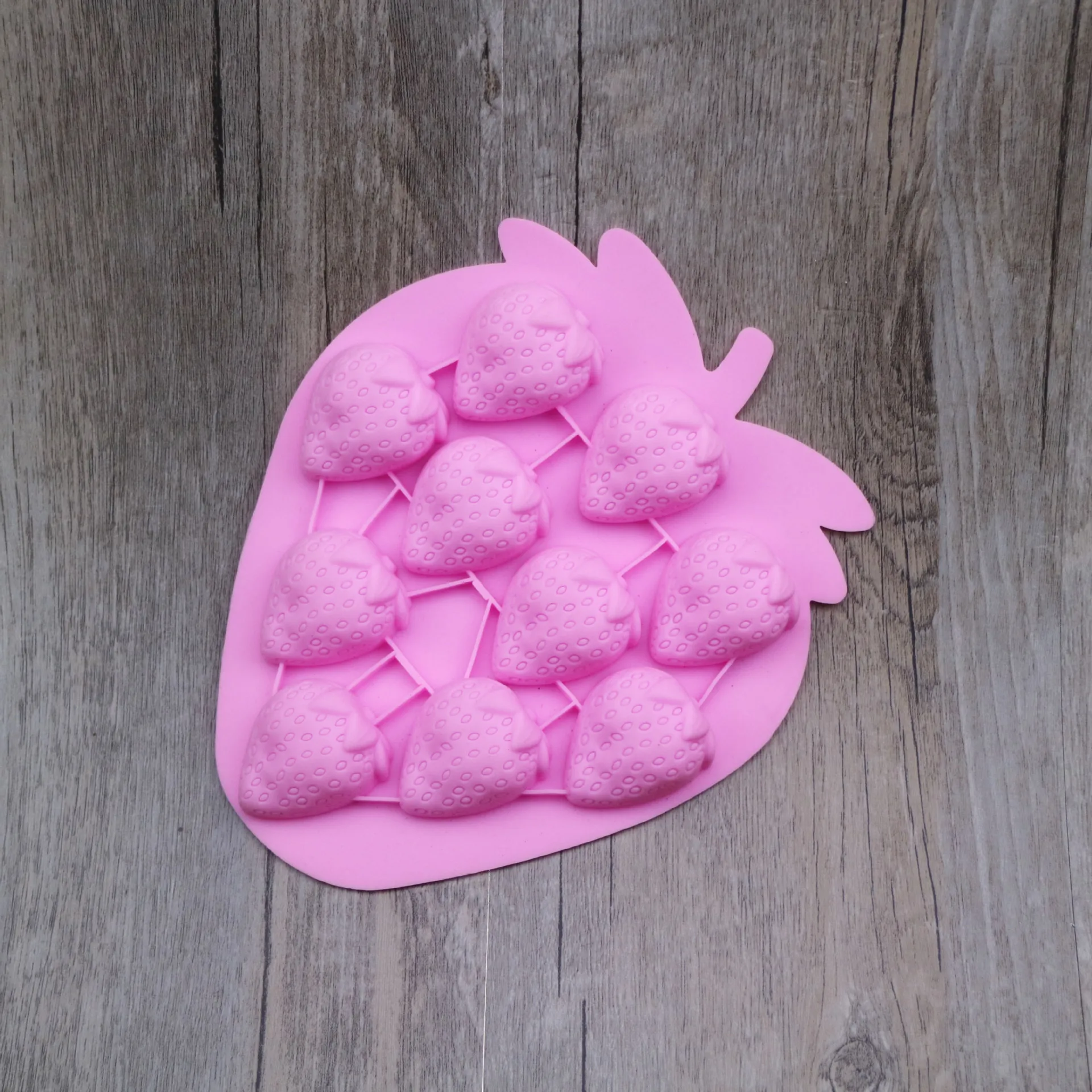 Силиконовая форма для шоколада 10 цветов мыла ручной работы в виде клубники желе