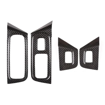 

4Pcs Real Carbon Fiber Car Interior Window Lift Button Frame Trim For Porsche Cayenne Left Hand Drive Accessories