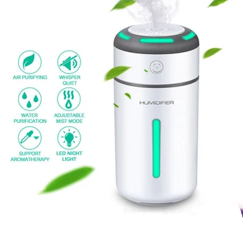 

ELOOLE Cylindrical Mini Humidifier USB LED Light Aroma Essential Oil Diffuser Air Purifier Freshener Home Car Mist Maker Fogger