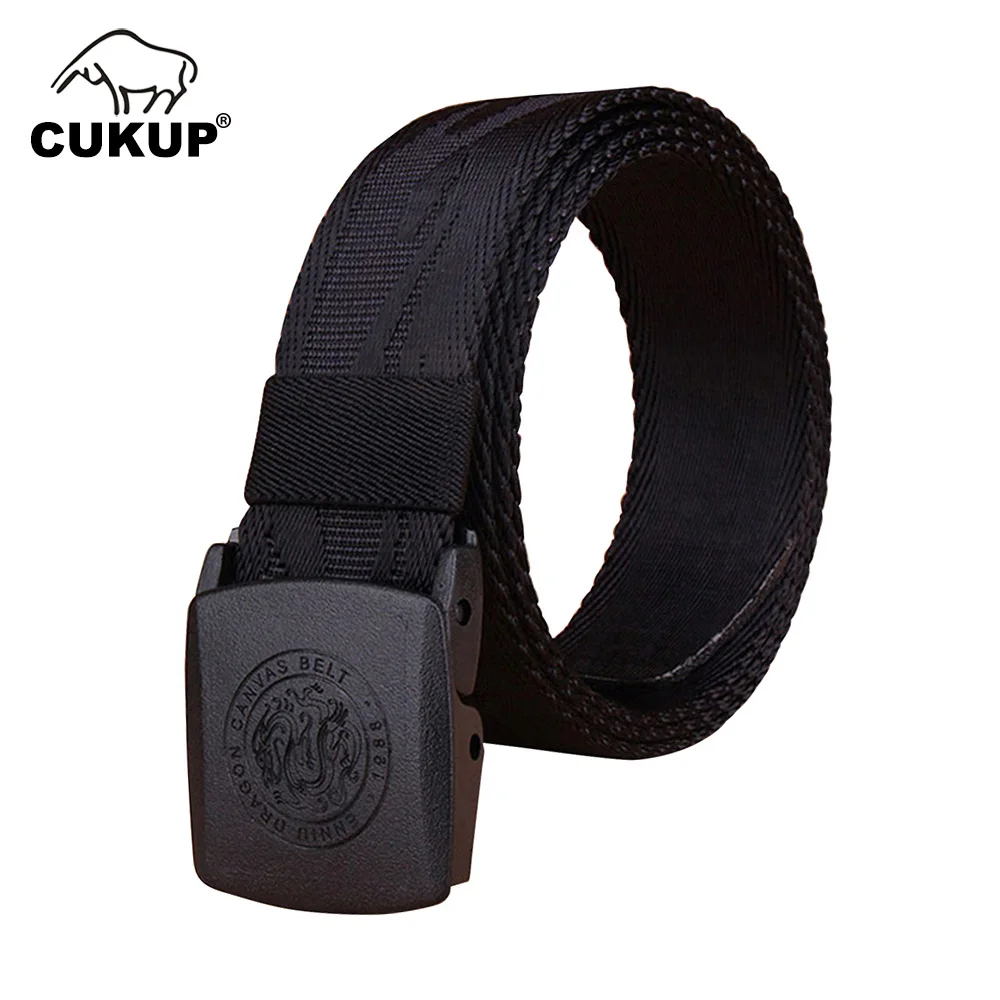 CUKUP Fashion Design New Nylon Jacquard Dragon Printed Canvas Belt Jeans Accessories Plastic Buckle Casual Belts for Men CBCK230 cukup fashion design new nylon jacquard dragon printed canvas belt jeans accessories plastic buckle casual belts for men cbck230