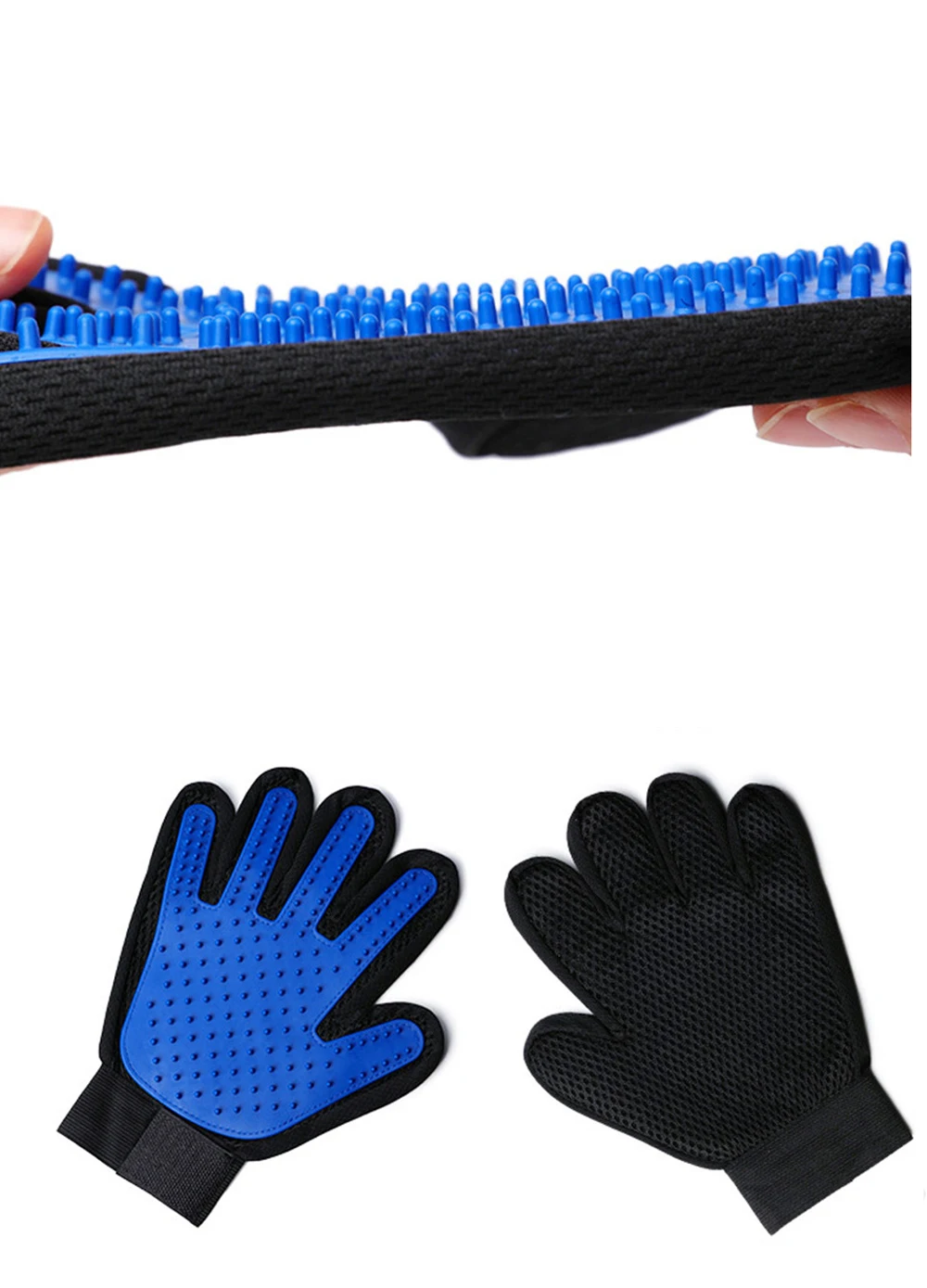 Pet Dog Cat Grooming Cleaning Brush Gloves Effective Deshedding Back Massage Animal Bathing Hair Removal Gloves Dog Combs (6)