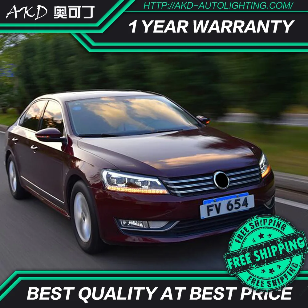 AKD тюнинг автомобильных фар для VW Passat B7 US Verson светодиодные фары DRL ходовые огни Bi