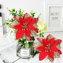 Рождественский орнамент Блестящий ажурный лист цветок Diy ВЕНОК из ротанга круг Декор Рождественский фестиваль DIY висячие украшения#1015