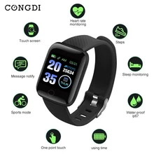 CONGDI – montre connectée 116plus D13, moniteur de fréquence cardiaque et de pression artérielle, avec écran haute résolution de 1.3 pouces