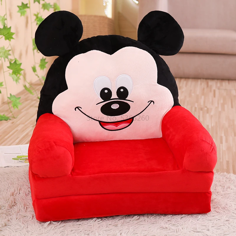 Плюшевый диван для кукол, детский диван, мультфильм, складной, лежать, ленивый стул, люди, татами, детский стульчик для детского сада, сумка для фасоли, Zitzak, Мульти - Цвет: Mickeyfoldable