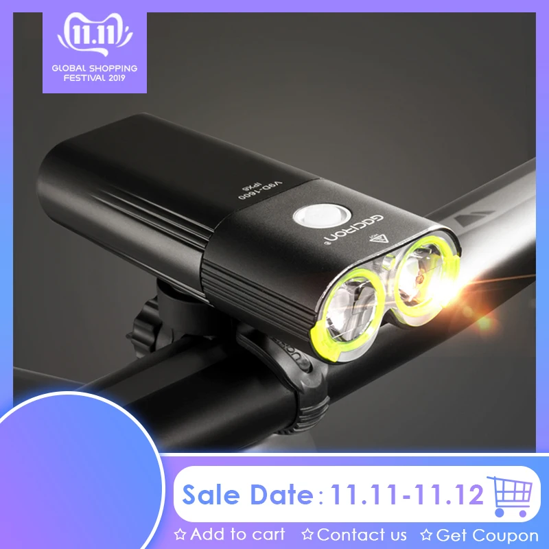 Flash Deal Gaciron V9D-1600 Bicycle Front Light IPX6 Waterproof 1600 Lumens Bicycle Light USB Rechargeable 5000mAh Power Bank Flashlight 0