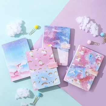 

Simple Color Magnetic Buckle Unicorn Hand Book Student Hand-painted Diary Notebook Hardback Notebook Paper Journal Supplies