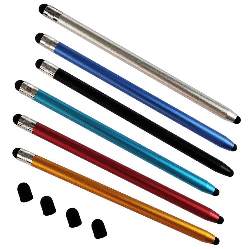 

Universal Metal Round Dual Tips Capacitive Stylus Pen Touch Screen Drawing Pen for iPhone iPad Smart Phone Tablet Stylus Pencil