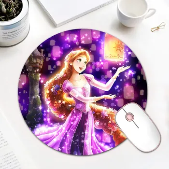 

Beautiful Computer PC Mouse Pad Rubber Cartoon Tangled Rapunzel Round Mousepad 20CM 22CM 24CM Mice Mat for MacBook Xiaomi Lenovo