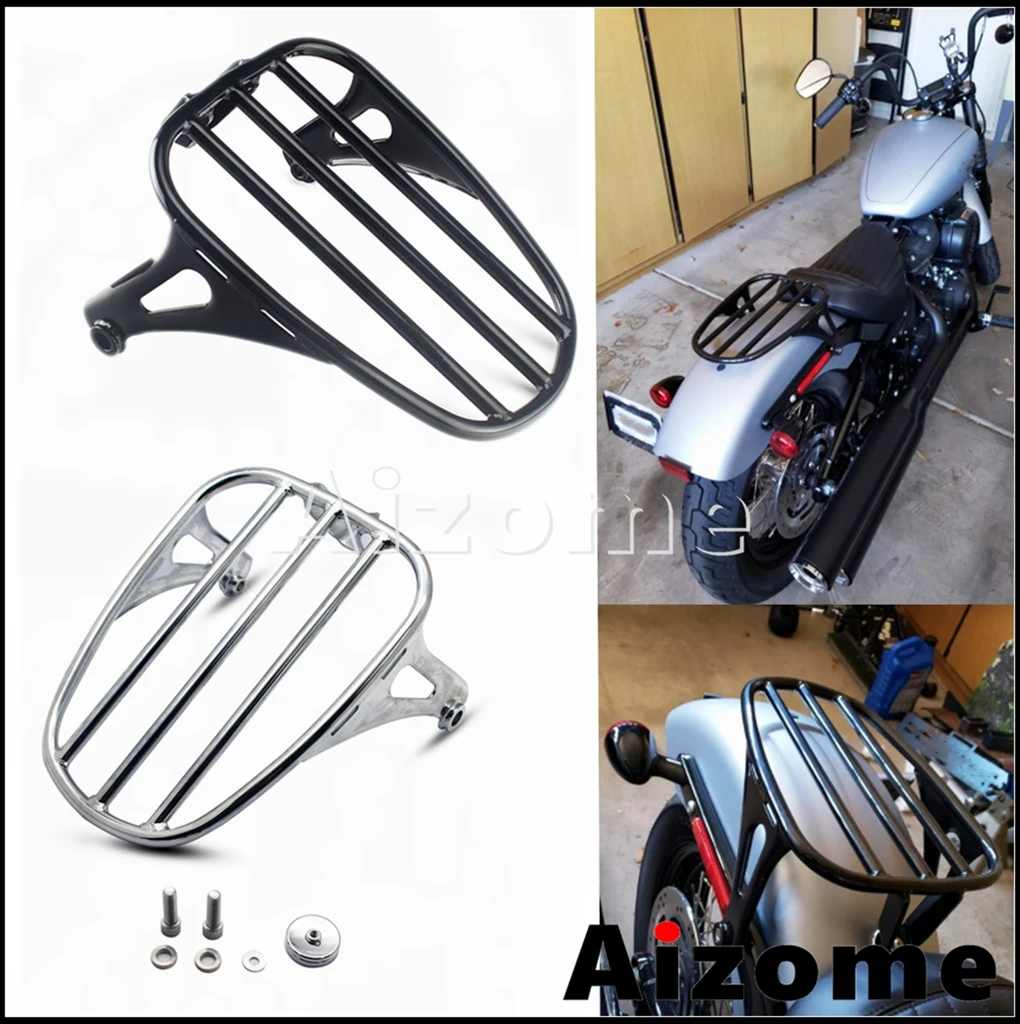 

Полка для багажа на заднее сиденье мотоцикла для Harley Softail Slim FLSL Street Bob FXBB 2018 2020 2021 хром/черный