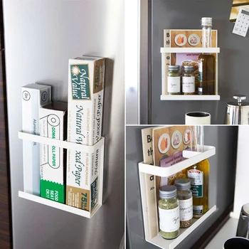 

Iron Kitchen Supplies Towel For Refrigerator Shelf Home Organizer Spice Japanese Style Bathroom Magnetic Storage Rack Bottle
