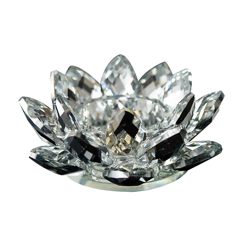 

Crystal Lotus Flower Crystal Glass Figure Paperweight Ornament Feng Shui Decor Collection Ornament Feng Shui Decor Collection