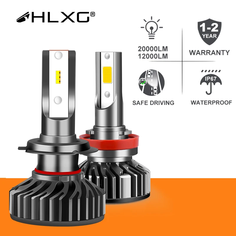 9005+H11 LED Headlight Bulbs Kit 6000K 12000LM White 4 PCS