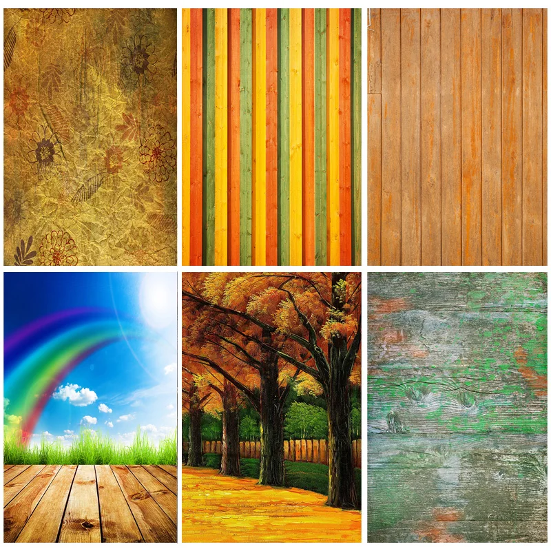 

SHENGYONGBAO Vinyl Custom Wood Board Photography Backdrops Props Wooden Plank Floor Photo Studio Background 20925CSM-H2