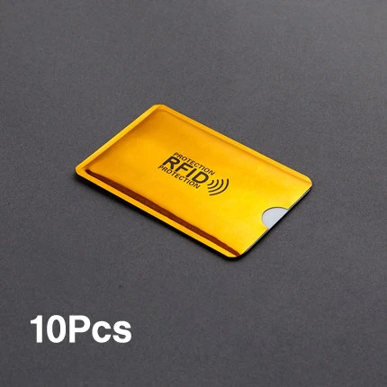 Brilliant gold 10 шт. Анти Rfid Блокировка ридер замок банк держатель для карт ID банковский Чехол для карт алюминиевая защита NFC Противоугонный кредитный держатель для карт - Цвет: Brilliant gold