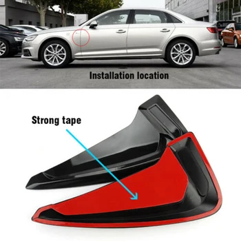 

New Arrival High Quality Black Universal Car Side Fender Air Hole Decoration Sticker Leaf Board Decor New
