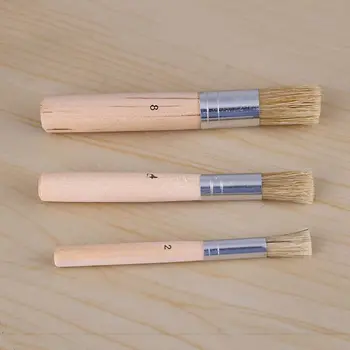 

Wooden Stencil Brush Set 3Pcs Natural Bristle Template Paint Brushes for Acrylic Oil Watercolor Art Painting on Wood Wal