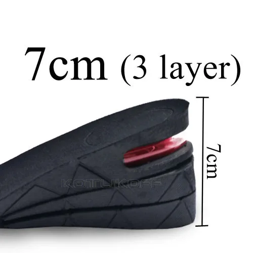 3-9 см, невидимая стелька для увеличения роста, подушка для увеличения высоты, регулируемый крой обуви, вставка на пятке, более высокая поддержка, впитывающая подкладка для ног - Цвет: Height 7cm