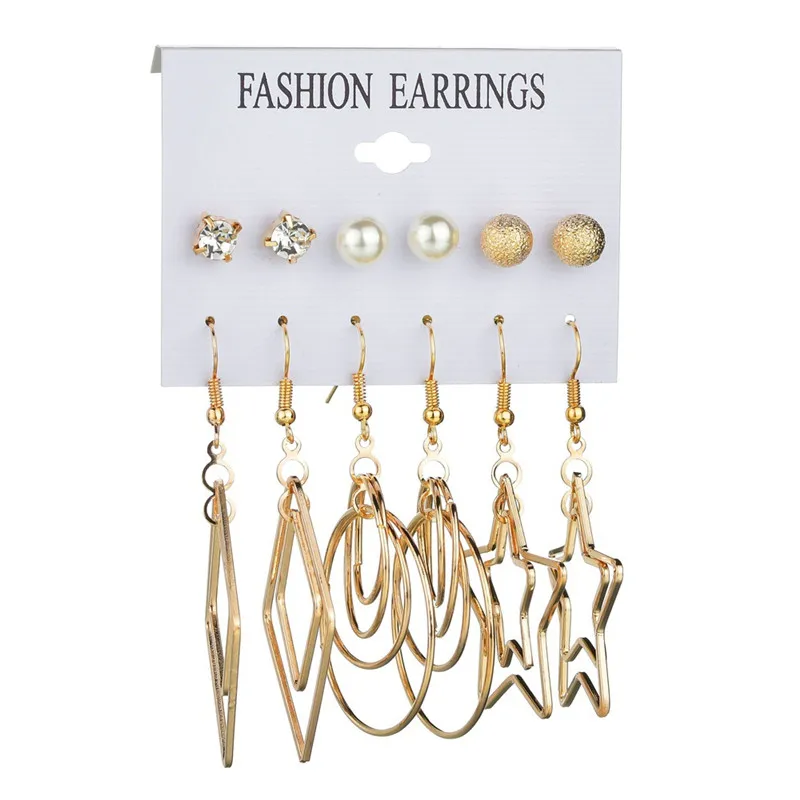 Комплект женских серег гвоздиков из акрила и искусственного