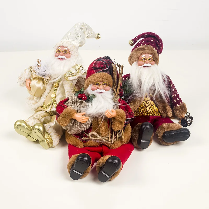 B-рождественская игрушка Санта-Клаус, сидящая кукла, рождественские украшения, вечерние украшения, детские куклы для дома, подарок на год