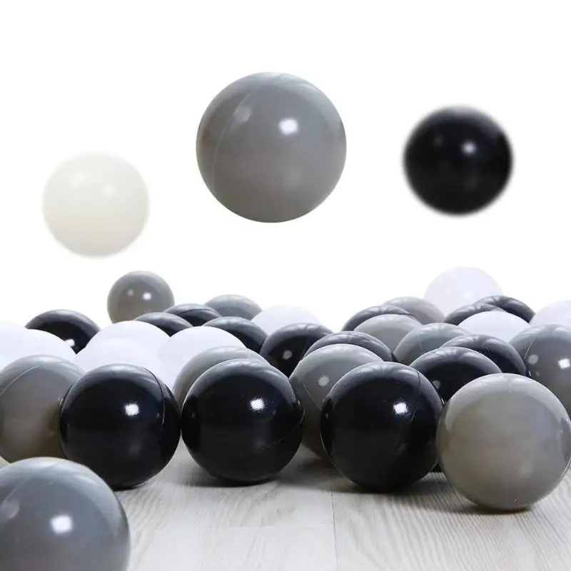 HOT Ocean Ball Pool 50Pcs 7CM Baby Safe PE Anti Stress For Pit Fashion Black Grey White Inflatable Balls Sport Game Toy