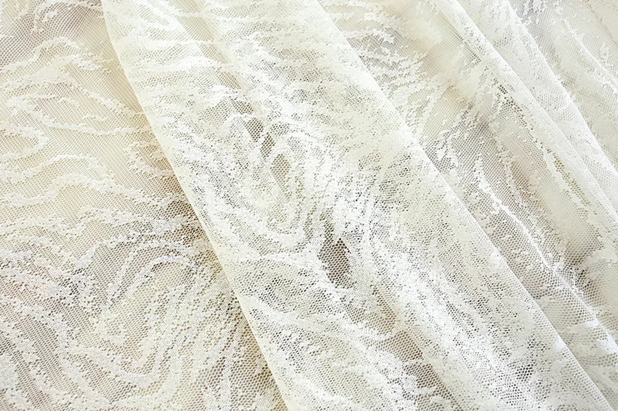 White Lace Gauze Curtains Screen Material Curtain Tulle for Living Room Balcony Kitchen Mosquito Net Sheer Custom M193-50