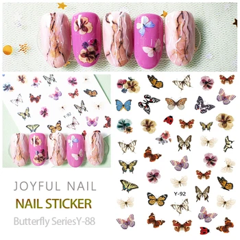 

10pcs 3D Butterfly brand Nail Sticker Flower Colorful Sticker Nail Transfer Foil set of nail polish DIY Nail Art Decoration