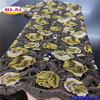 

African Lace tulle Lace Good Quality Lace Newest Nigeria Gold Black Lace pplique Fabric mr3260b