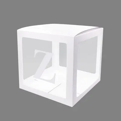 Z Nicro Алфавит прозрачная белая коробка Упаковка Имя шар DIY письмо коробка ребенок душ Любовь Свадьба День Рождения Декор# Bal121 - Цвет: Z