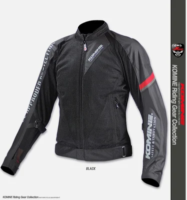 Komine JK-098 крутая сетчатая куртка мотоцикл Горные велосипед внедорожные мотокросса куртки с защитой - Color: Black
